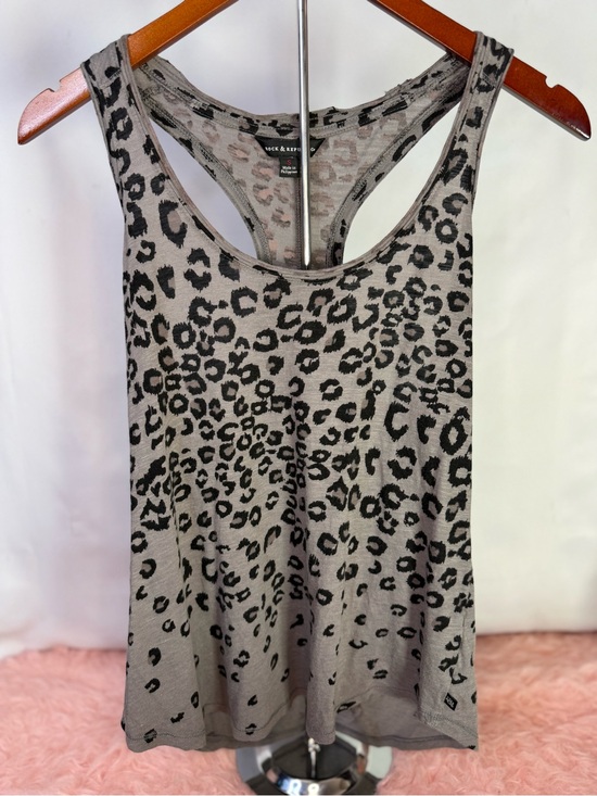 Rock & Republic Tops - Rock & Republic - Grey Distressed Leopard Print Racerback Tank - Size S